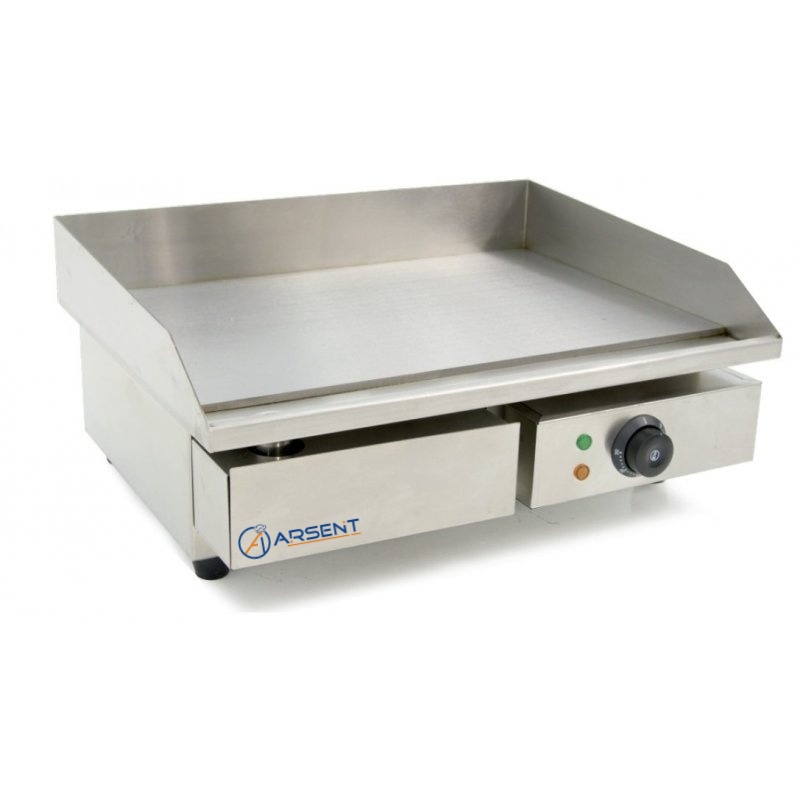 PLANCHA ELÉCTRICA HOSTELERÍA ACERO RECTIFICADO 10 MM ECONÓMICA DE 550 X450 X240H MM IEG-818