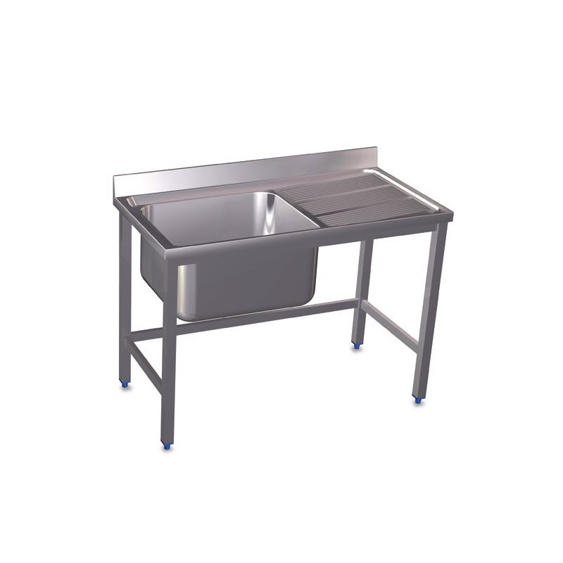 Fregadero inox de 120x60x85cm – 1 cubeta escurridor a la derecha