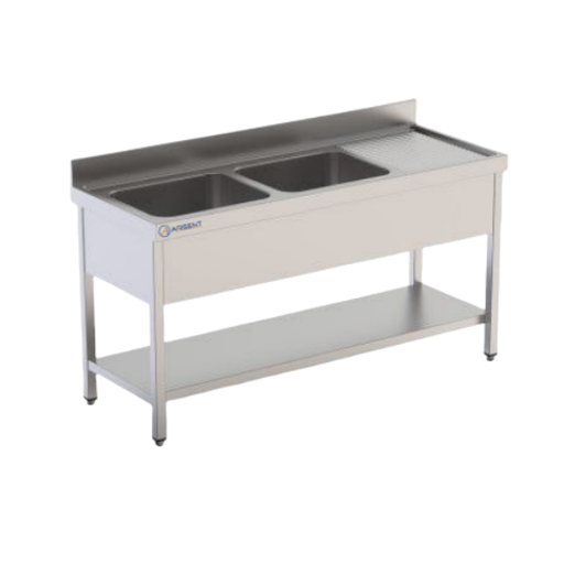 Fregadero inox de 160cm – 2 Cubetas