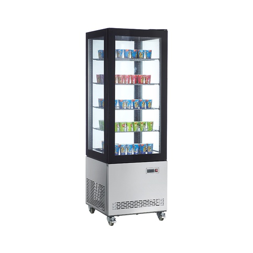 Armario congelacion Ventilado Total 4 Caras de Cristal con 4 estantes 400litros RTD-400L