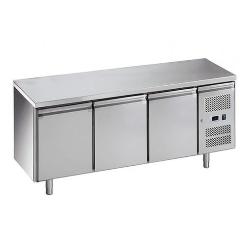 Mesa Refrigerada Snack Acero Inoxidable 3 Puertas 1795x600x960h mm SNACK3100TN