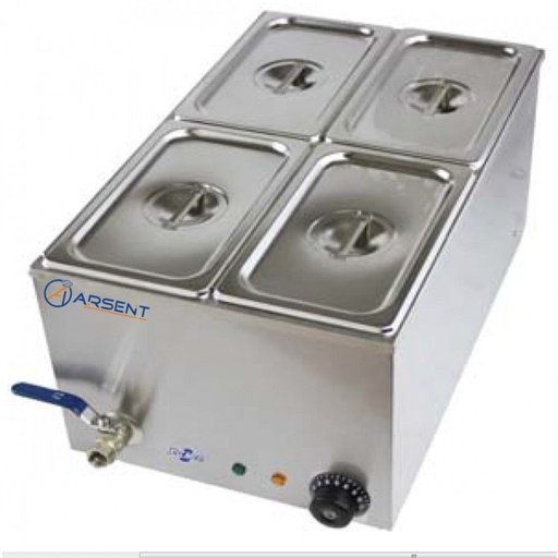 Baño María 1/1 GN con grifo- incluye cubetas 1/4 GN