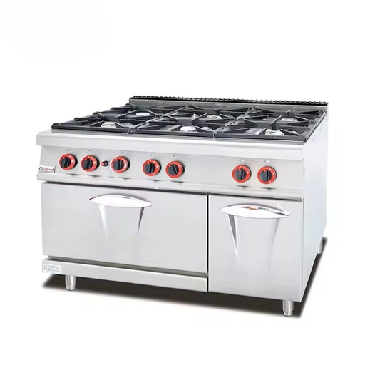 Cocina a gas de 6 fuegos con horno GH-997A